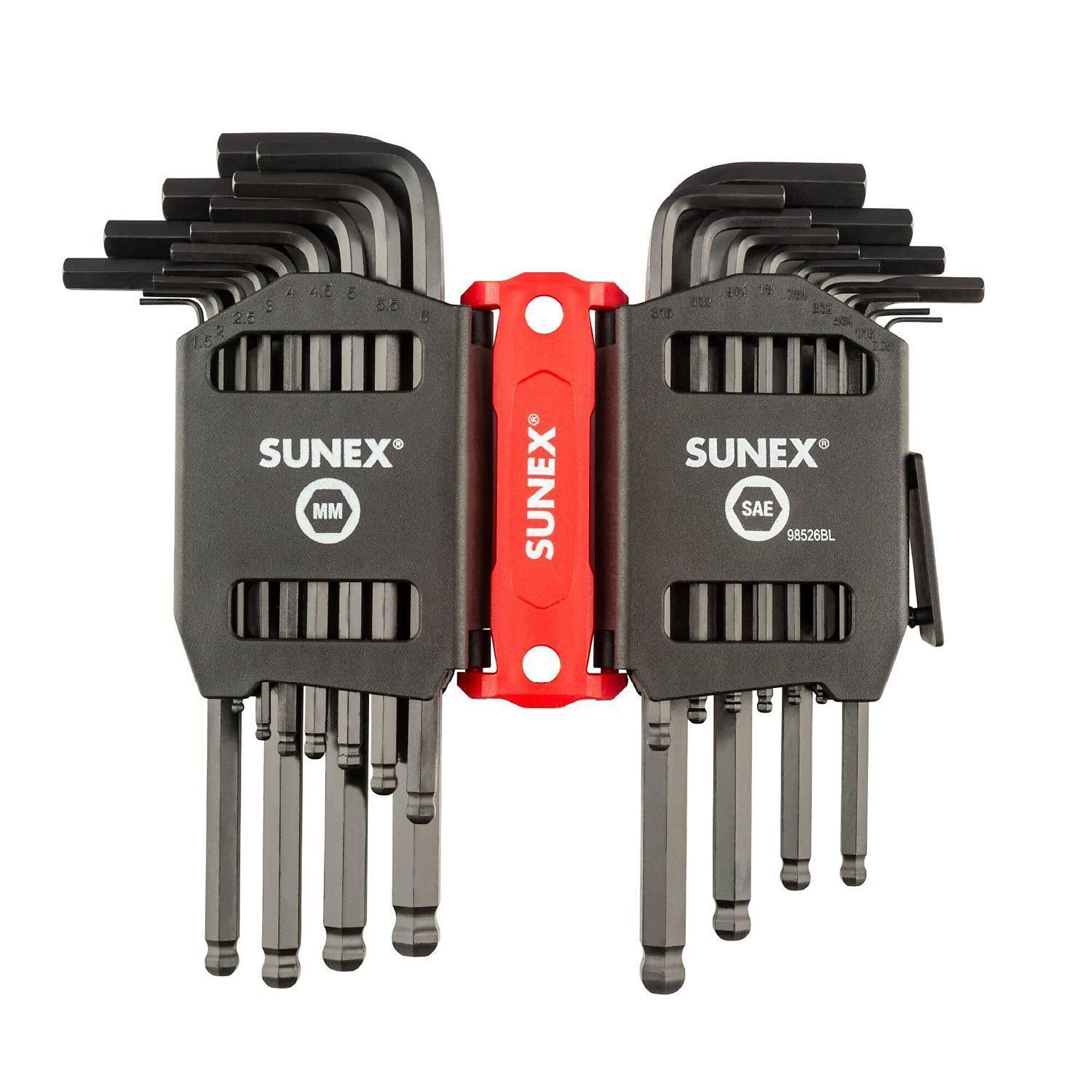 Sunex Tools SAE/Metric Ball End Long Arm Hex Key Set — 26-Pc., Model# 98526BL